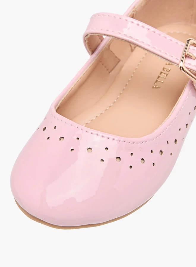 Flora Bella By Shoexpress Girls Cutout Detail Ballerina Shoes with Buckle Closure
