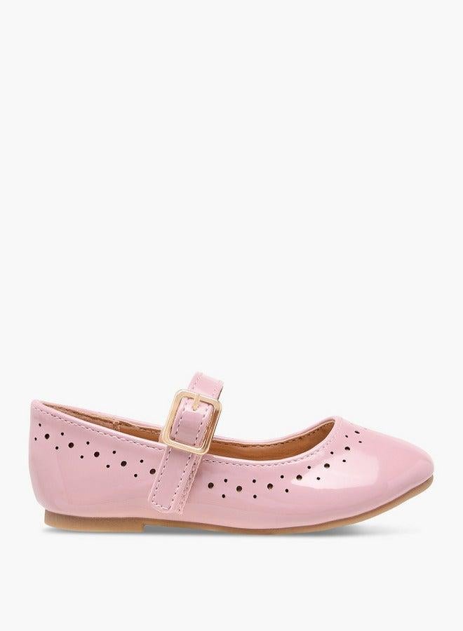 Flora Bella By Shoexpress Girls Cutout Detail Ballerina Shoes with Buckle Closure - Image 2