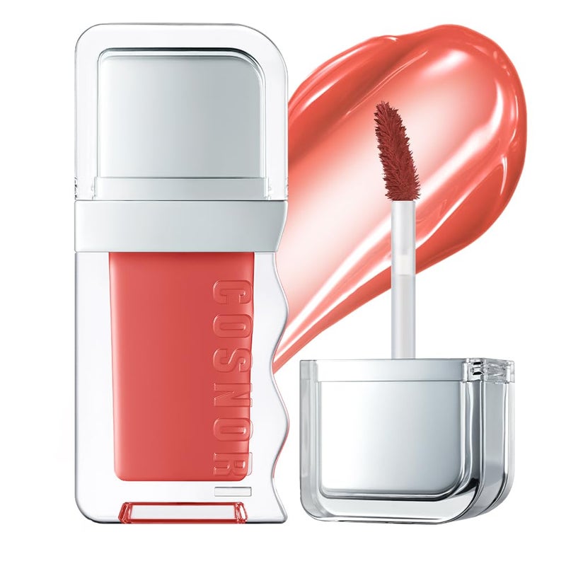 COSNORI Flow Wave Lip Tint - Vegan Glassy Lip Gloss, Lightweight & Long-lasting, Plant-derived Oil Moisturizer, K-Beauty (08 BEBE) - Image 1