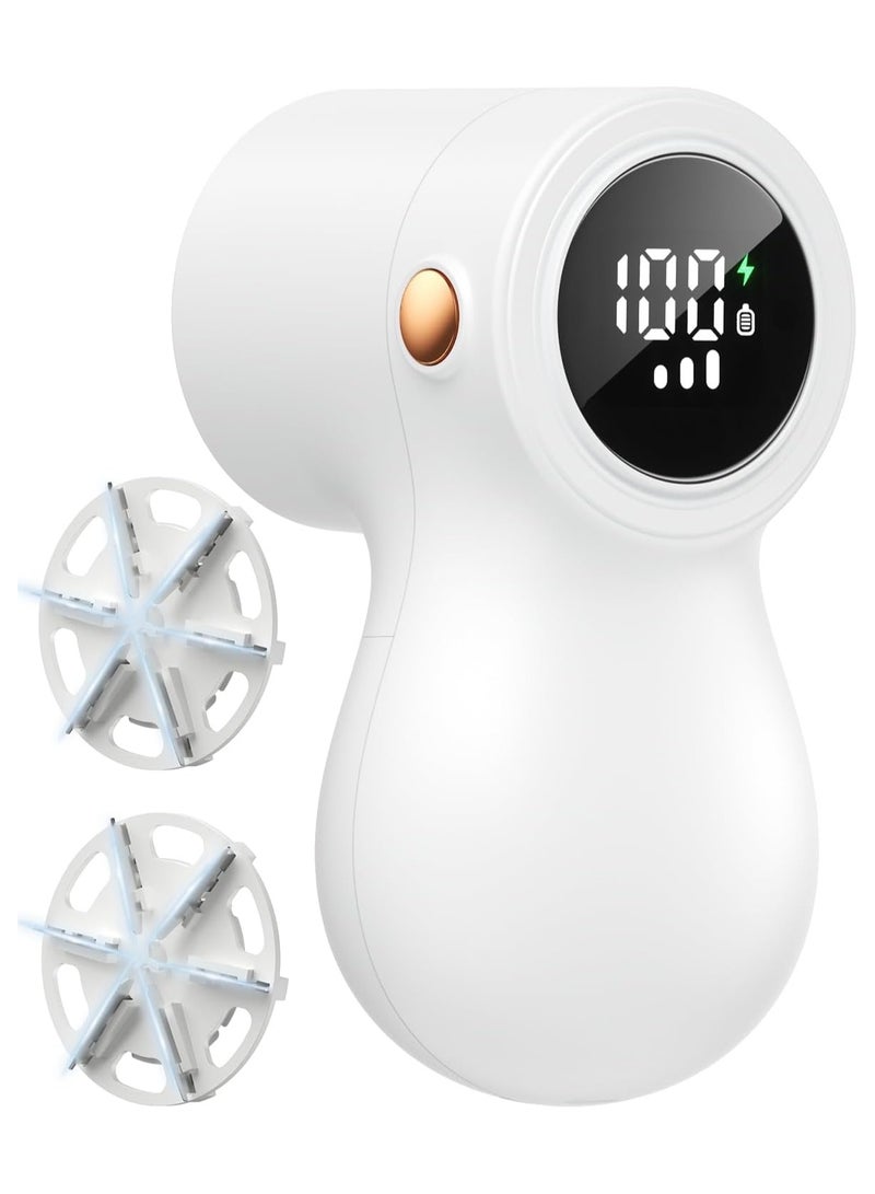 General Rechargeable Fabric Shaver,Lint Remover for Clothes with 3 Stainless Steel 6-Leaf Blades, Electric Lint Shaver with Digital Display, 3 Speeds Defuzzer for Removing Fuzz and Pill from Sweater  - Image 1