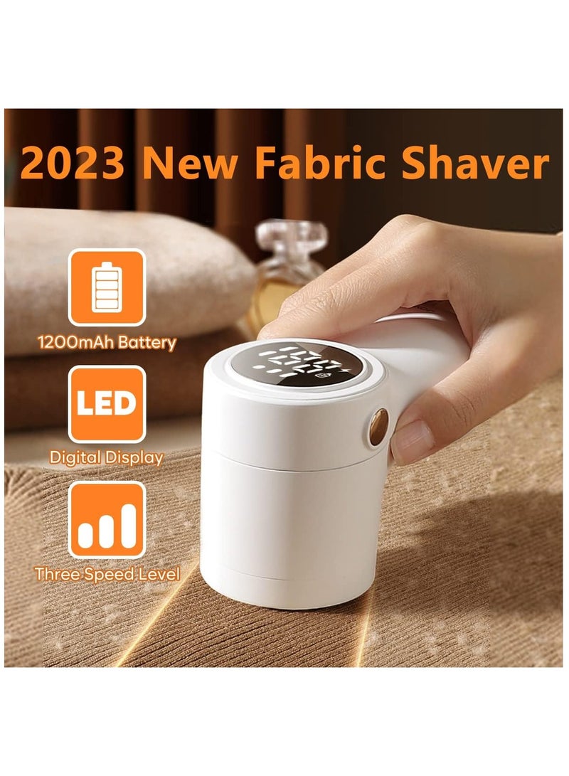 General Rechargeable Fabric Shaver,Lint Remover for Clothes with 3 Stainless Steel 6-Leaf Blades, Electric Lint Shaver with Digital Display, 3 Speeds Defuzzer for Removing Fuzz and Pill from Sweater  - Image 2