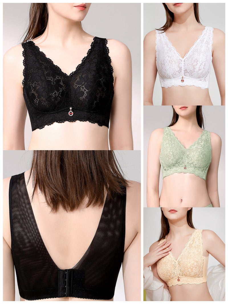 Women Lace Bra See through No Underwire Thin Plus Size Bras - Image 3