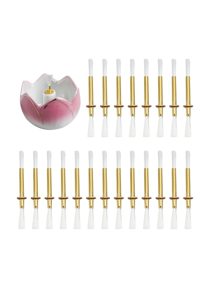 SYOSI Replacement Fiberglass Wicks, 20pcs Brass Tube Wick Holder, Golden Metal Wick, Holders Fiberglass Torch Wicks, Fiberglass Candle Wick for Oil Rock Candle Lamp Lantern Making, 3 Inch  - Image 1