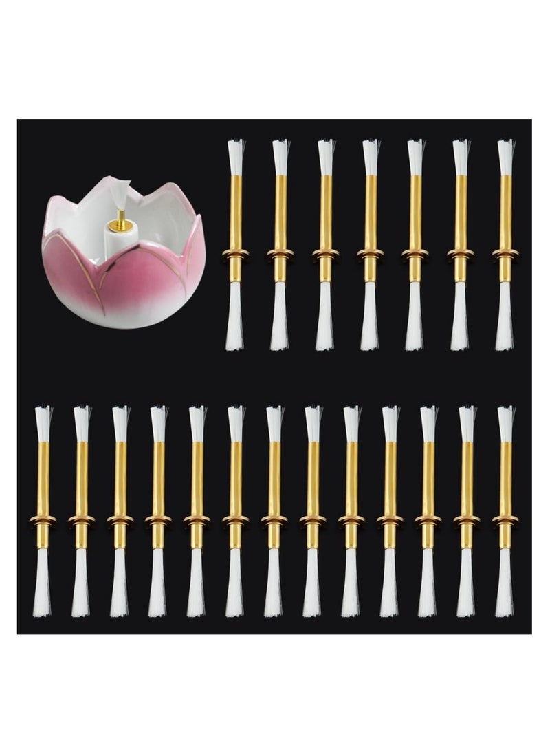 SYOSI Replacement Fiberglass Wicks, 20pcs Brass Tube Wick Holder, Golden Metal Wick, Holders Fiberglass Torch Wicks, Fiberglass Candle Wick for Oil Rock Candle Lamp Lantern Making, 3 Inch  - Image 2