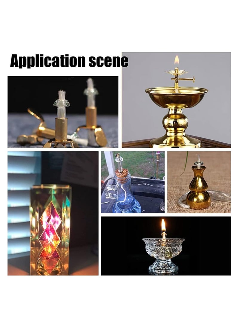 SYOSI Replacement Fiberglass Wicks, 20pcs Brass Tube Wick Holder, Golden Metal Wick, Holders Fiberglass Torch Wicks, Fiberglass Candle Wick for Oil Rock Candle Lamp Lantern Making, 3 Inch  - Image 3