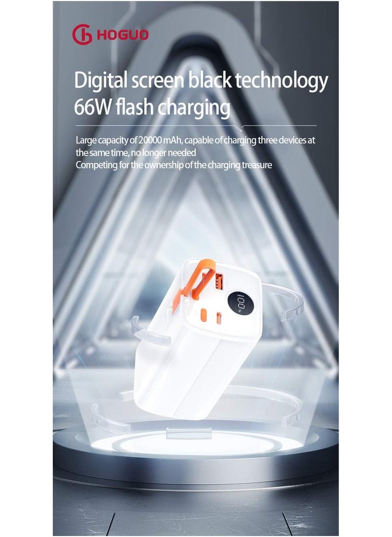 HOGUO - Hoguo Power Bank Fast Charging 20000 MAh Capable of Charging 3 Devices at The Same Time Fully Compatible Flash Charging 66 Watts Digital Display - Image 1
