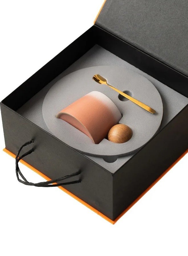 Sahramart Ceramic Coffee Cup and Saucer Gift Box Set，Planet gradient color design,Perfect for Espresso Tea or Coffee Lovers,Gift Boxed for Home,Office or Special Occasion,Pink  - Image 3