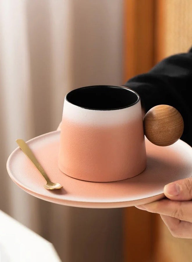 Sahramart Ceramic Coffee Cup and Saucer Gift Box Set，Planet gradient color design,Perfect for Espresso Tea or Coffee Lovers,Gift Boxed for Home,Office or Special Occasion,Pink  - Image 5