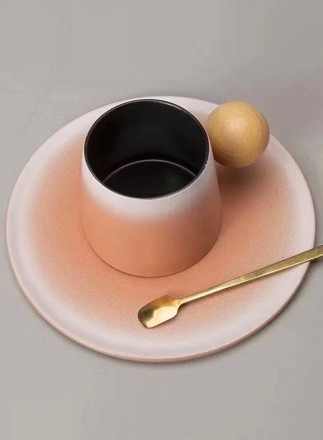 Sahramart Ceramic Coffee Cup and Saucer Gift Box Set，Planet gradient color design,Perfect for Espresso Tea or Coffee Lovers,Gift Boxed for Home,Office or Special Occasion,Pink  - Image 2