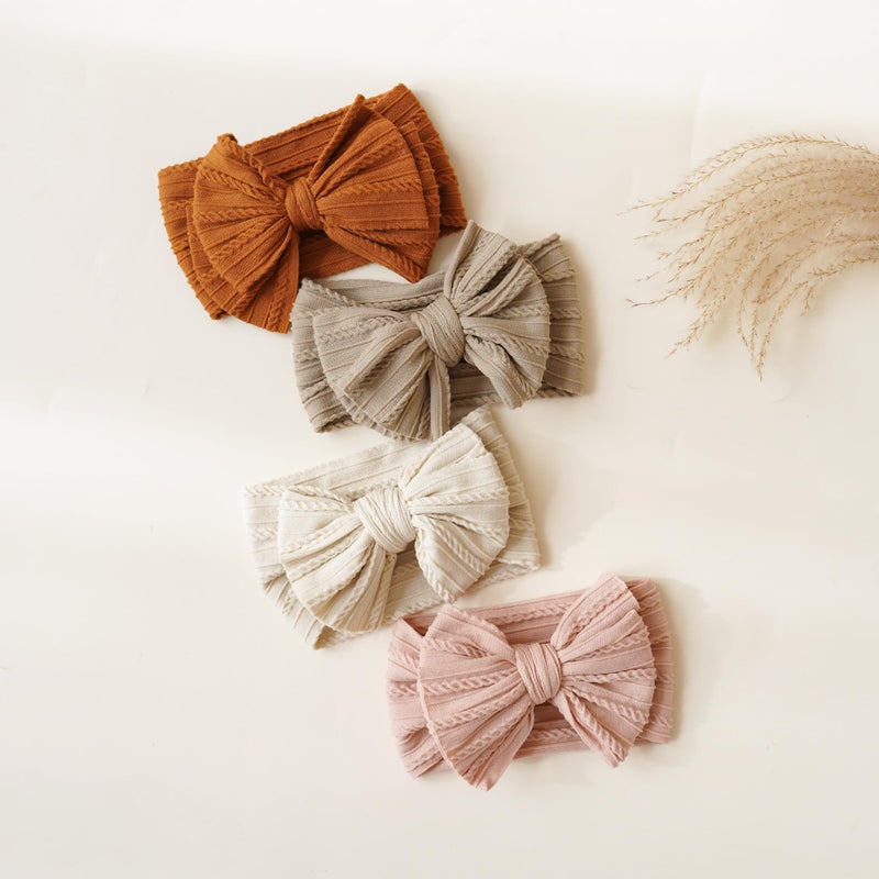 Prohouse 8 Pack Baby Headbands Soft Nylon Hairbands Hair Bows for Newborns Infants Toddlers and Baby Girls Elastic Hairbands for Daily Wear, Photoshoots - Image 4