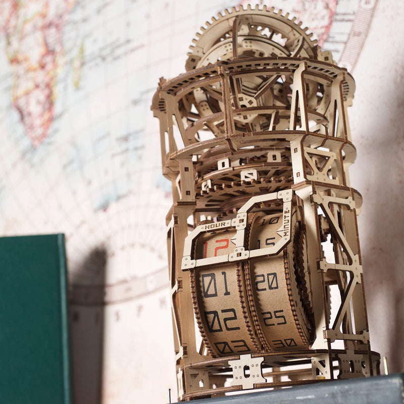 UGEARS Wooden 3D Puzzles for Adults - Astronomer Table Clock with Tourbillon Model Kit - Mechanical Clock Kit Functional DIY Miniature Kit Wood Crafts for Adults - Gifts For Puzzle Lovers - 338 Pieces - Image 5