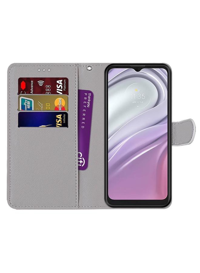 اس-توب جراب لهاتف Motorola Moto G10 / G20 / G30، جراب هاتف من الجلد الصناعي بتصميم متقاطع ملون مع حامل وفتحات للبطاقات ومحفظة وحبل تثبيت - Image 3