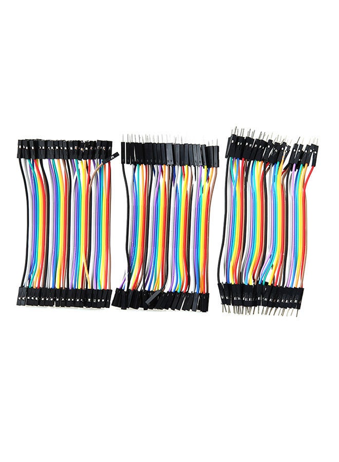 NIBEMINENT 120-Piece Color Ribbon Line Breadboard Dupont Cable Jumper Wire Multicolour - Image 1