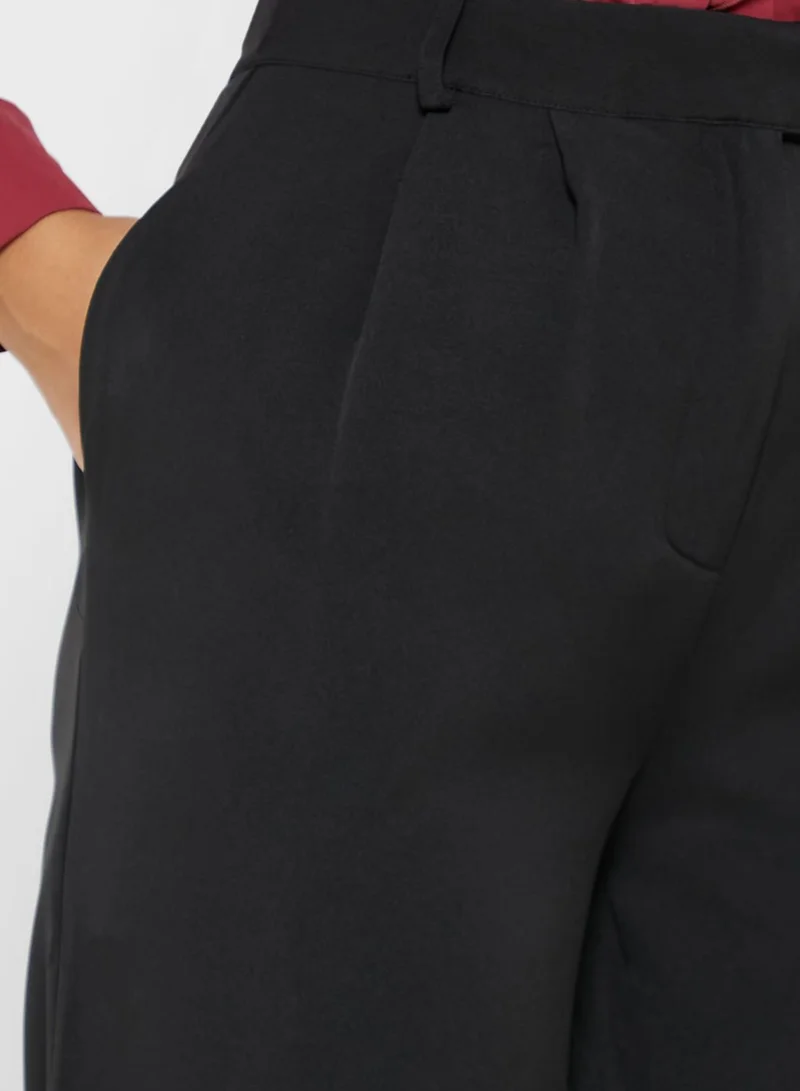 ELLA Pleat Detail Straight Pants