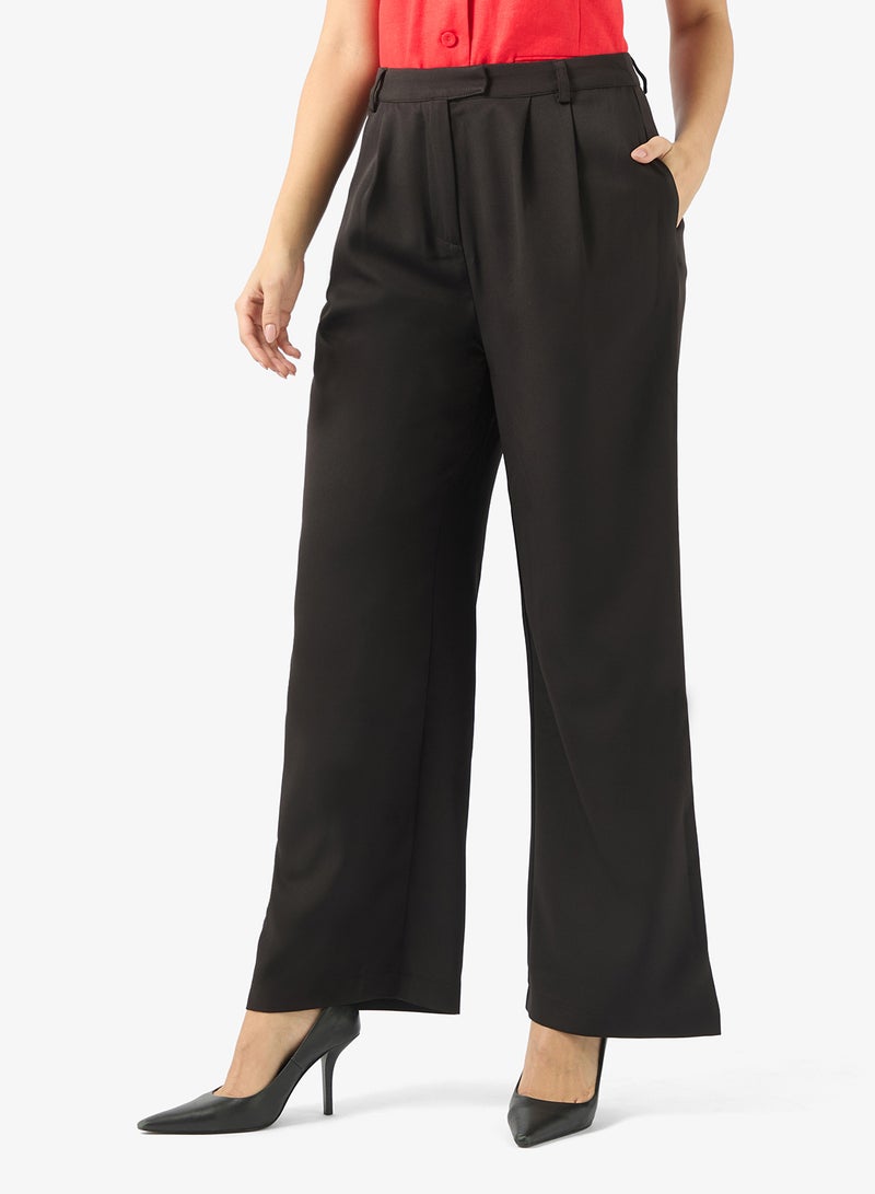 ELLA Pleat Detail Straight Pants - Image 1