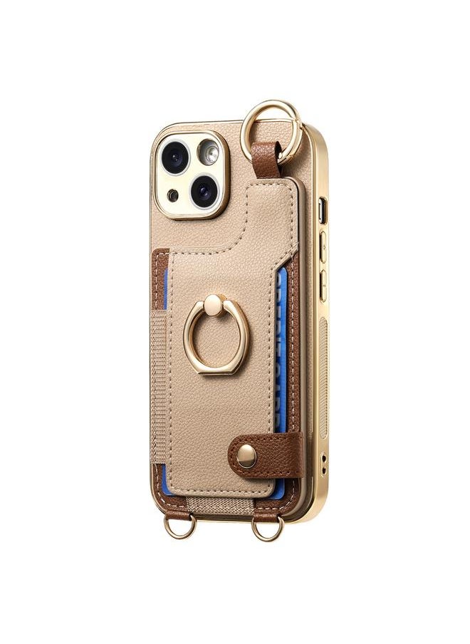 erorex Case For iPhone 15 Plus Fashion Ring Card Bag Phone Case with Hang Loop  - Image 2