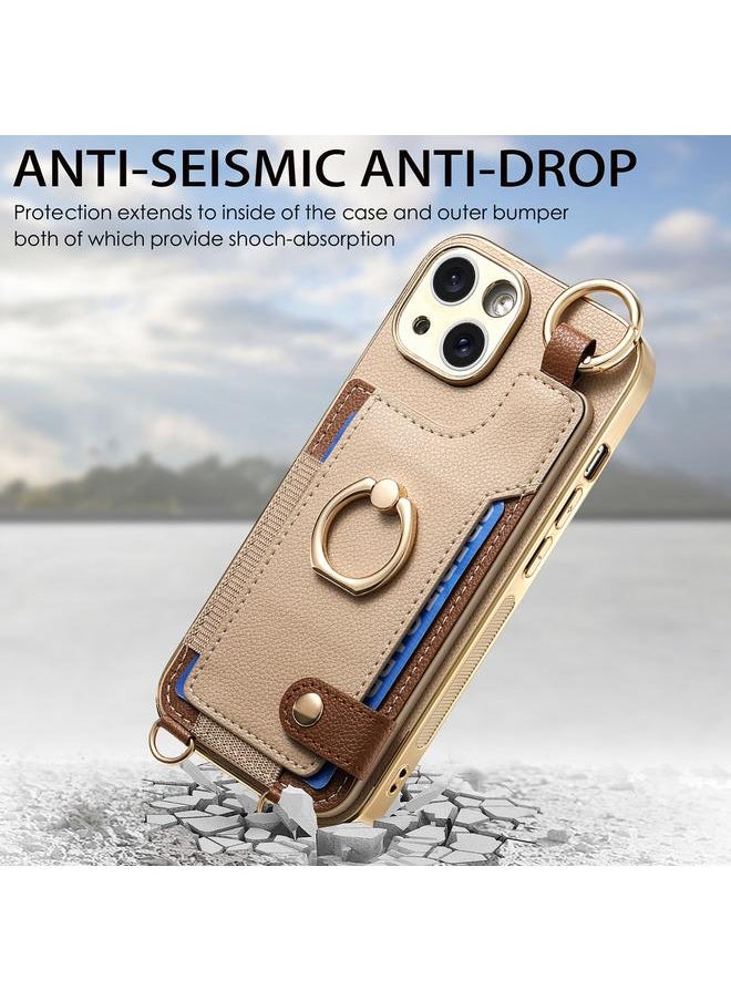 erorex Case For iPhone 15 Plus Fashion Ring Card Bag Phone Case with Hang Loop  - Image 4