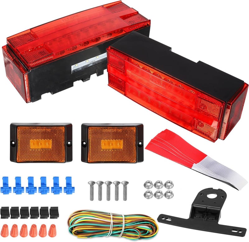 Partsam Low Profile Submersible LED Trailer Tail Light Kit with 25FT Wiring Harness - Image 1