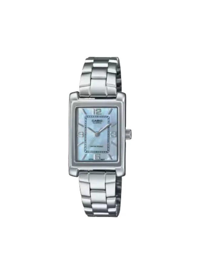 CASIO Women's Analog Display Watch With Silver Stainless Steel Strap - LTP-1234DS-2ADF