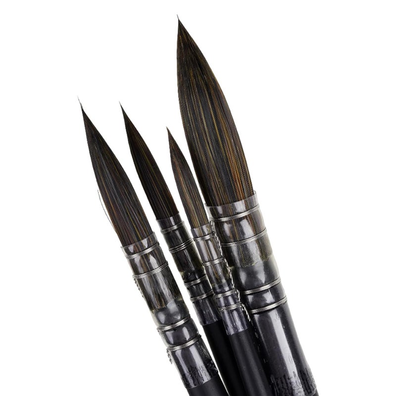 Like-It Artist Professional Painting Brushes (Matte Black MOP Brush Set of 4) - Image 4