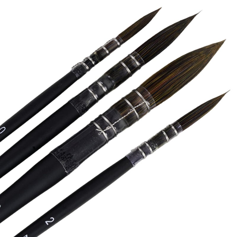 Like-It Artist Professional Painting Brushes (Matte Black MOP Brush Set of 4) - Image 3