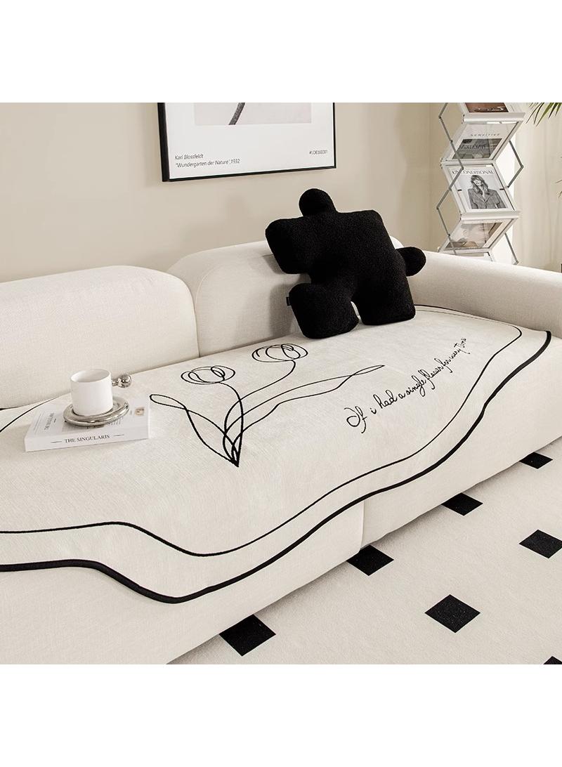 Irregular and irregular shaped sofa cushion, simple living room, chenille non slip seat cushion cover, cloth towel 90 * 180cm 