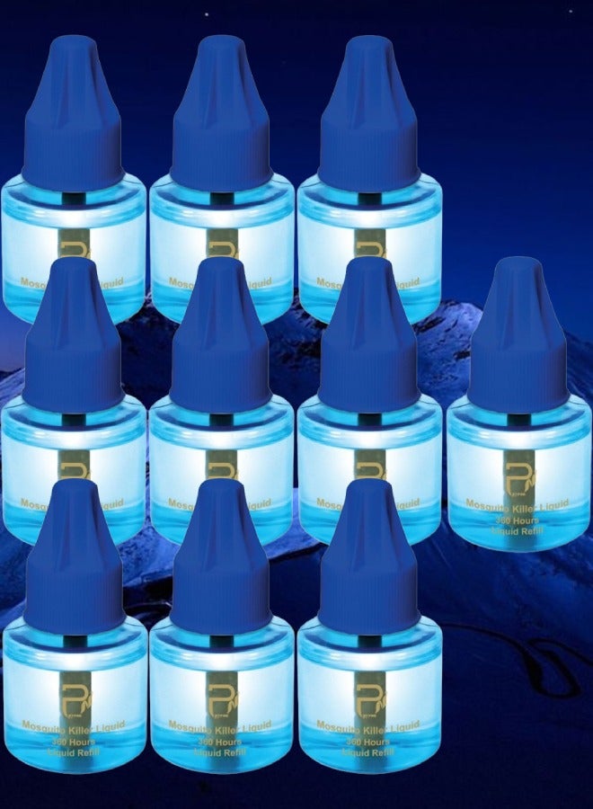 بيرون 10 قطع عبوة غيار سائل بيرون لجهاز قاتل الناموس 1080 ساعة ذو ريحة عطرية جميلة 45 مل - Image 1