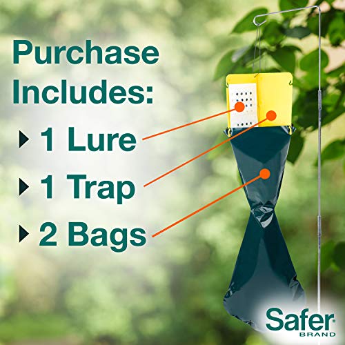 Safer Brand Japanese Beetle Trap with Attractant - 70102 - Includes 1 Trap, 1 Lure, and 2 Jumbo Bags - Japanese Beetle Traps Outdoor - Image 4