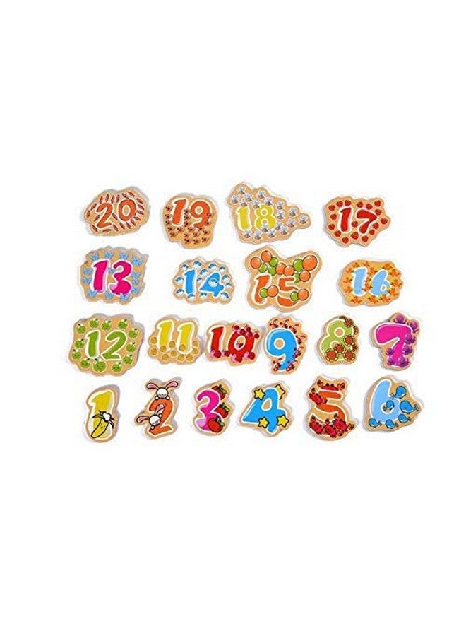 فنبلاست لعبة الألغاز الخشبية المغناطيسية من فن بلاست مع حقيبة حمل خشبية، أحجية تعليمية خشبية للأطفال (أرقام، 20 قطعة) - Image 4