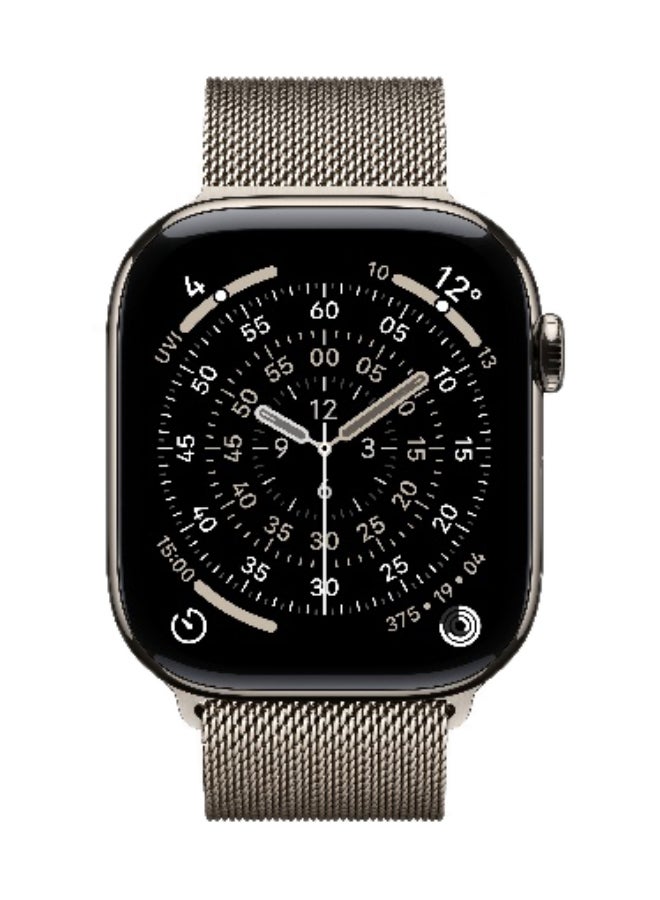 Apple Watch Series 11 GPS + Cellular 46mm (International Version) Natural Titanium Case With Natural Milanese Loop - M/L - Image 2