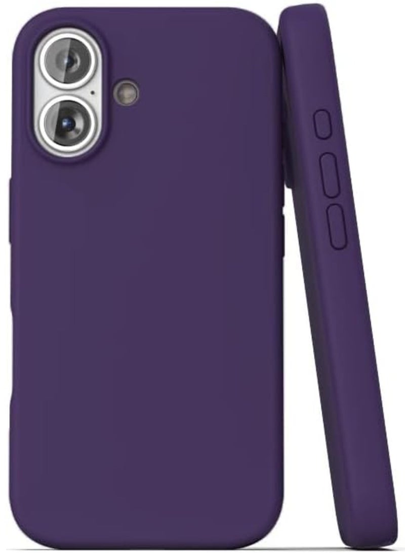 ELTRAZONE iPhone 16 Slim Fit Matte Deep Purple TPU Case – Soft, Flexible Silicone Back Cover - Image 2