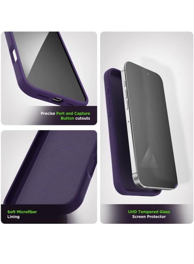 ELTRAZONE iPhone 16 Slim Fit Matte Deep Purple TPU Case – Soft, Flexible Silicone Back Cover - Image 4
