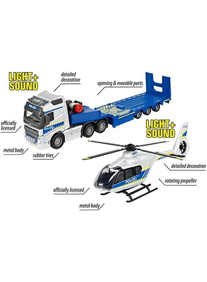 Majorette Volvo Truck Plus Airbus Police Helicopter 35 Cm With Light And Sound For Ages 3 Years Old - Image 4