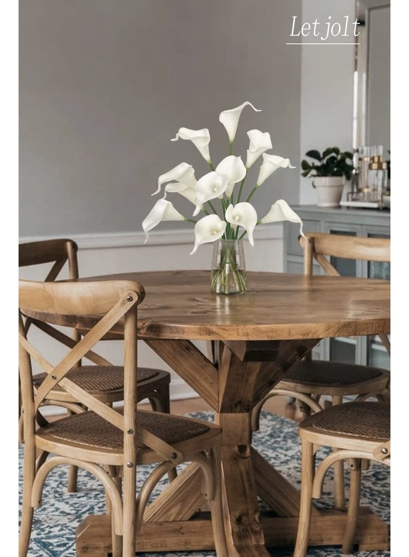 لياكم باقة زهور زنبق الكالا البيضاء الاصطناعية، 10 قطع، مثالية لحفلات الزفاف، وحفلات توديع العزوبية، وهدايا الزفاف، وتزيين المنزل. - Image 3