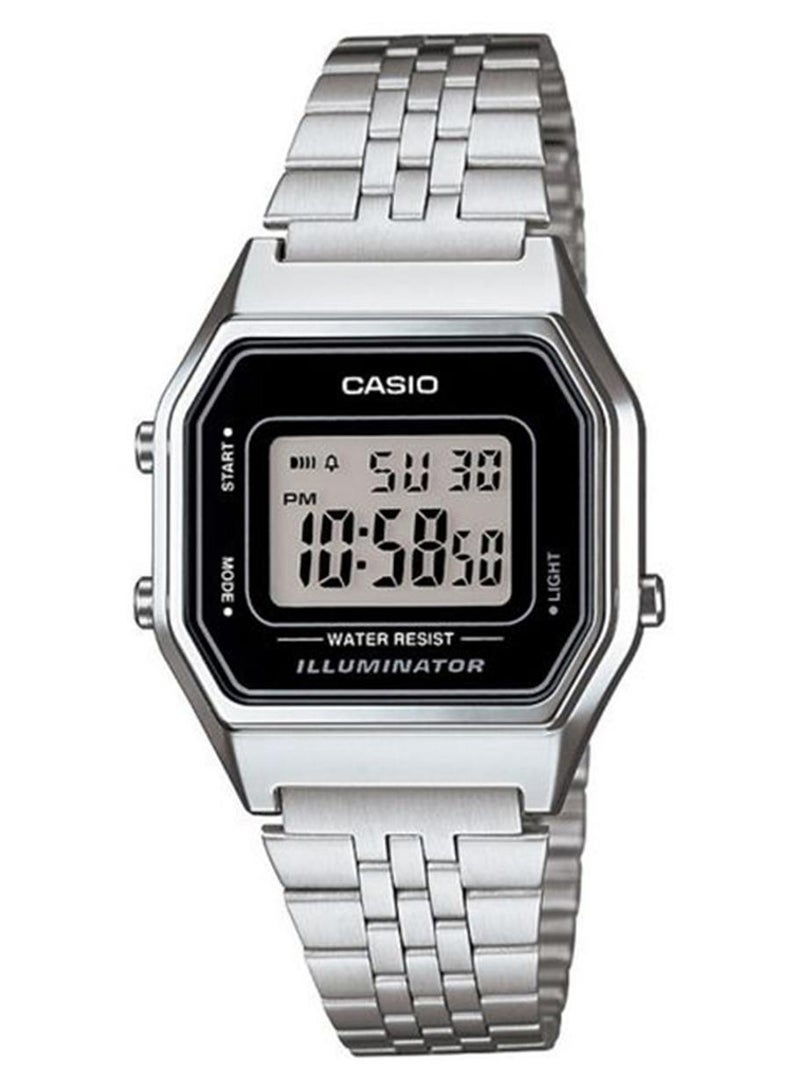 CASIO Unisex Water Resistant Digital Watch LA680WA-1DF Silver - Image 1