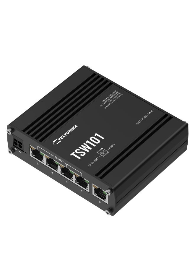 TELTONIKA Multi-layer managed Switch 5 x ETH ports, 10/100/1000 Mbps, supports auto MDI/MDIX crossover [TSW101] - Image 1