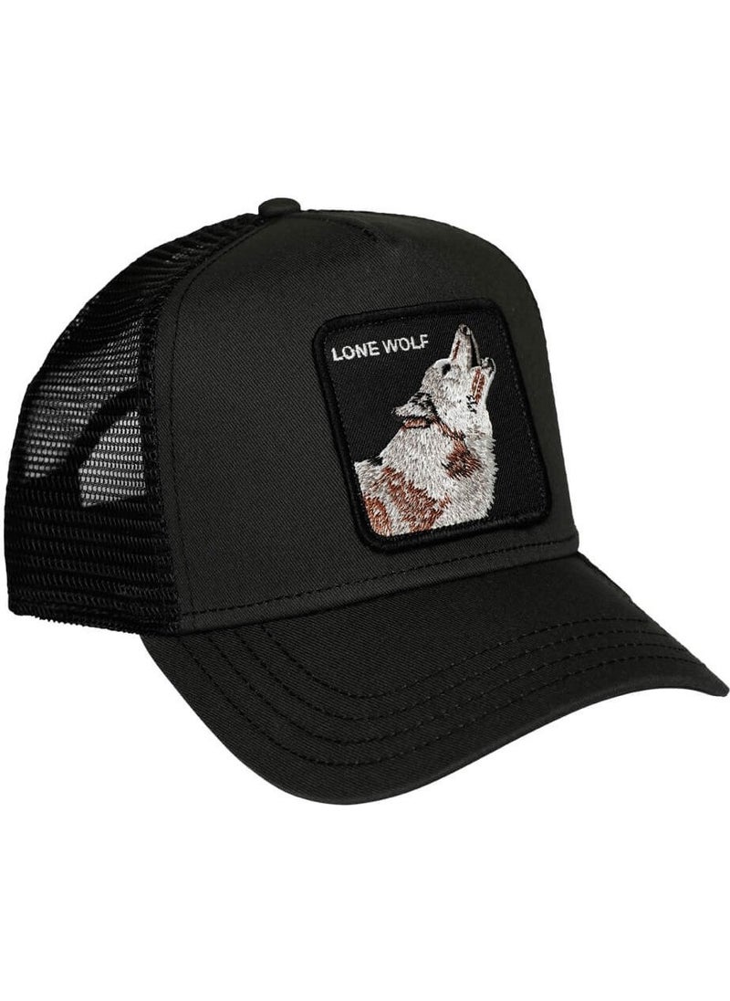 HS - Black Mesh Hat with Animal Figures - Image 1