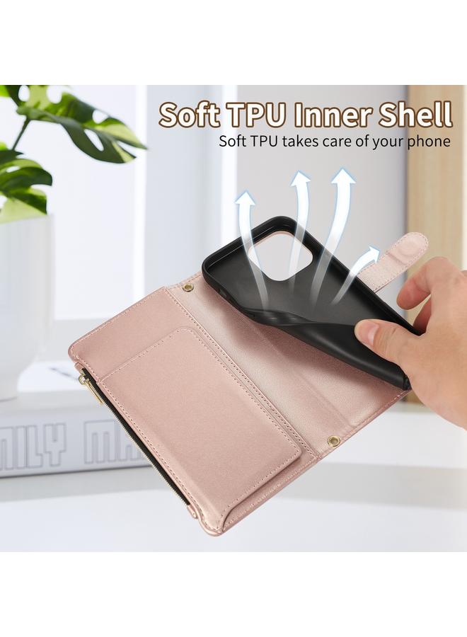 اس-توب جراب هاتف iPhone 11 Pro مع محفظة جلدية بسحاب معيني الشكل - Image 3