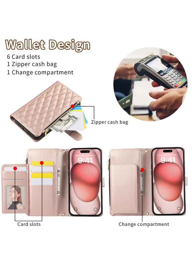 اس-توب جراب هاتف iPhone 11 Pro مع محفظة جلدية بسحاب معيني الشكل - Image 4