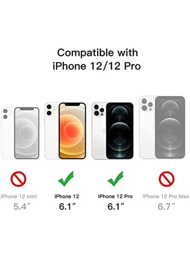 جي تيك حافظة لهاتف آيفون 12 12 برو مقاس 6.1 بوصة مع حامل يدعم الشحن اللاسلكي، غطاء نحيف مقاوم للصدمات، حامل معدني ثلاثي الاتجاهات شفاف - Image 2