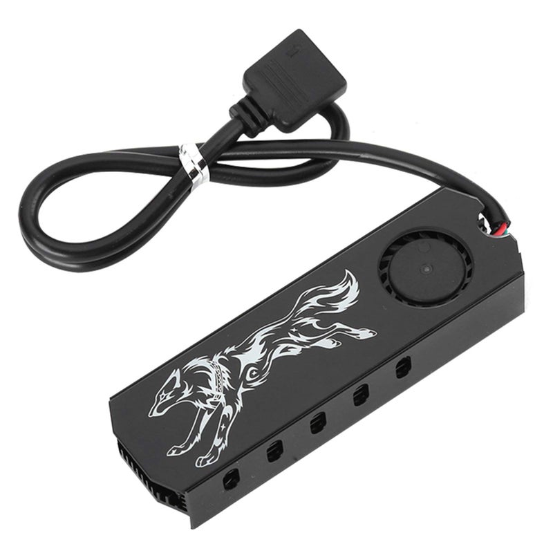 مشتت حرارة مع مروحة RGB لـ SSD من نوع M2 2280 مصنوع من سبائك الألومنيوم لجهاز الكمبيوتر المكتبي، يوفر تبريدًا فعالًا بزاوية 15-35 درجة. - Image 3