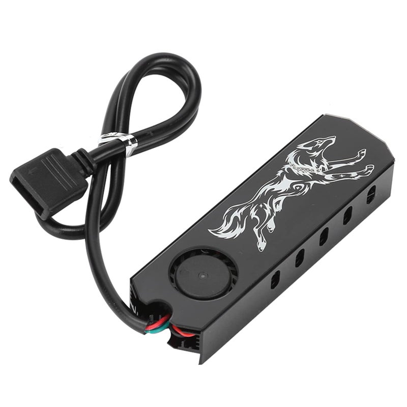 مشتت حرارة مع مروحة RGB لـ SSD من نوع M2 2280 مصنوع من سبائك الألومنيوم لجهاز الكمبيوتر المكتبي، يوفر تبريدًا فعالًا بزاوية 15-35 درجة. - Image 5