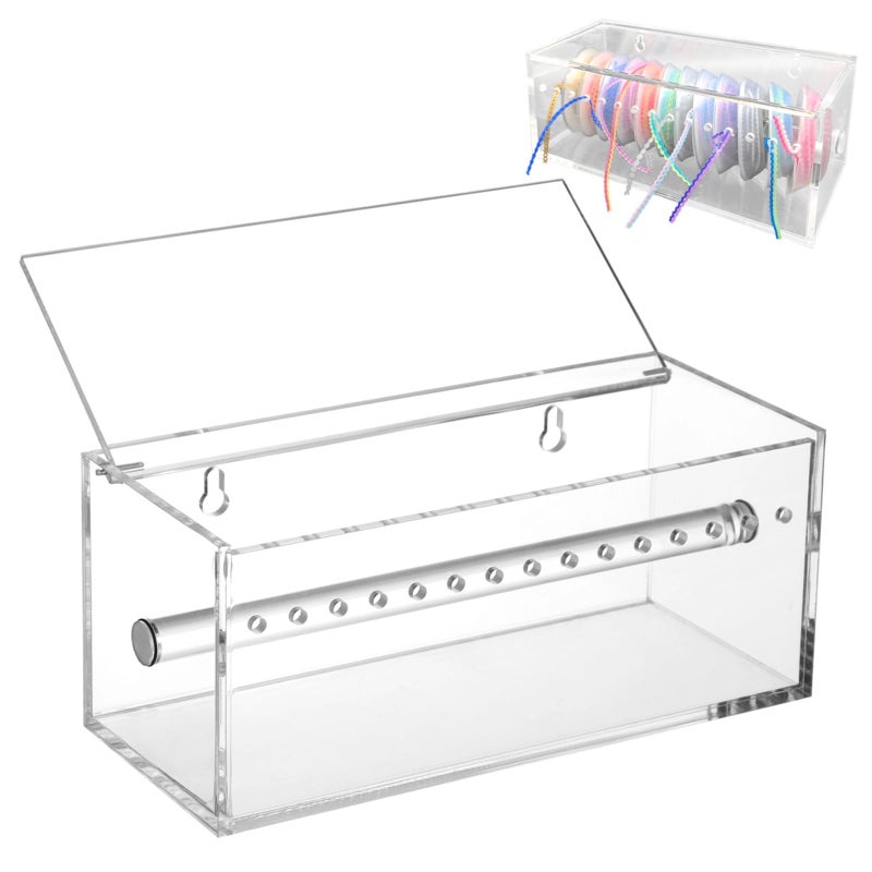 Clear Acrylic Dental Organizer Box With Flip Lid For Orthodontic Power Chains And Braces Supplies - Image 2