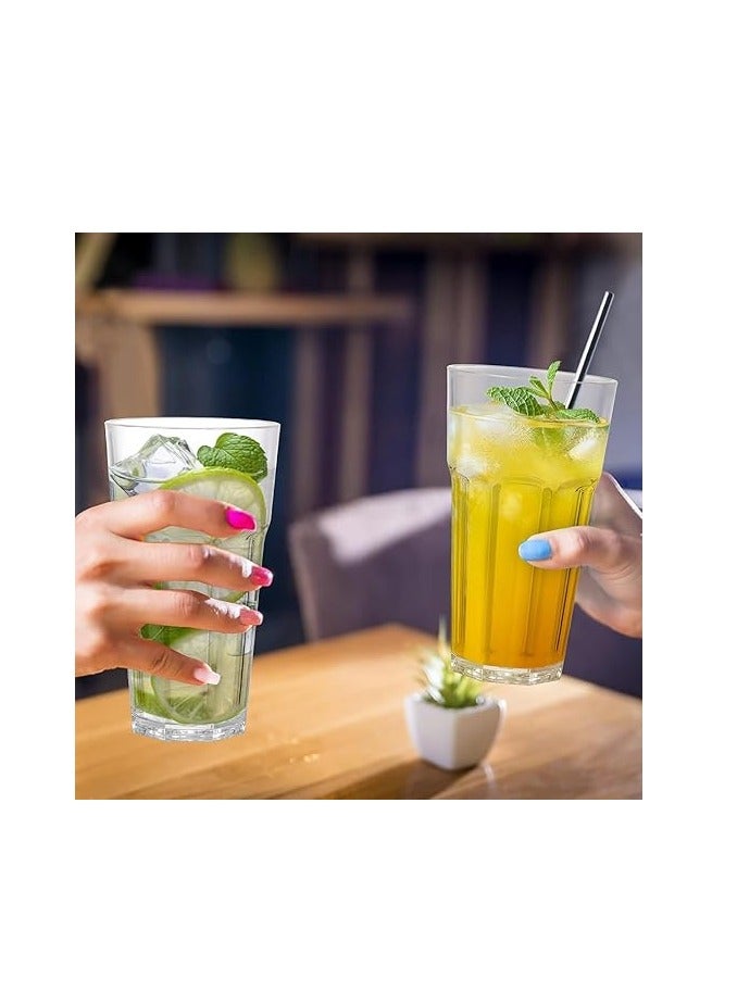 Spaceshoop Clear Plastic Tumblers Acrylic Stackable Drinking Glasses Portable Cups for Adults Kids, 380 ml Plastic Acrylic Drink Tumblers (1pc) - Image 5