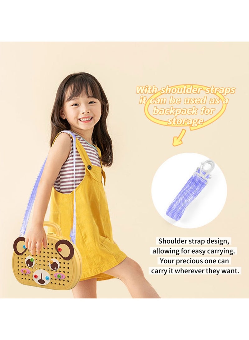 Magic Montessori Screw and Drill Puzzle Toy Set, 204 Pcs Kids Drill Set Stem Learning Toys for 3-12 Year Old Boys Girls,Construction Engineering Building Block Games with Toy Screw Driver Tool Set (Yellow Puppy) - Image 5