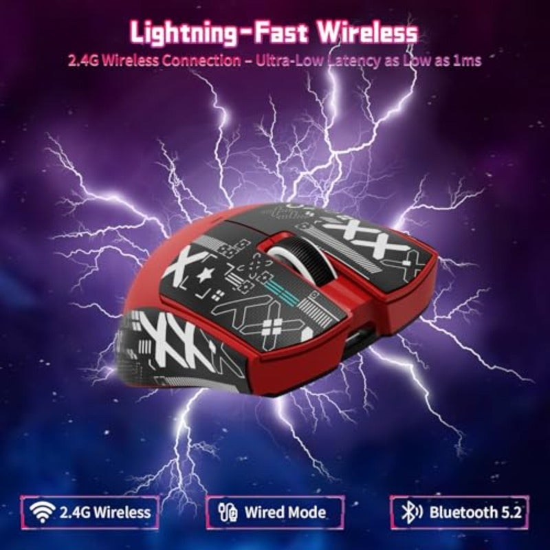 ATTACK SHARK X11SE Wireless Gaming Mouse 63g Superlight With PixArt PAW3311 Sensor 22000 DPI Tri-Mode BT 2.4Ghz Wired 1000Hz Polling rate 300mAh Battery Dual Driver for PC Xbox Mac Red - Image 3