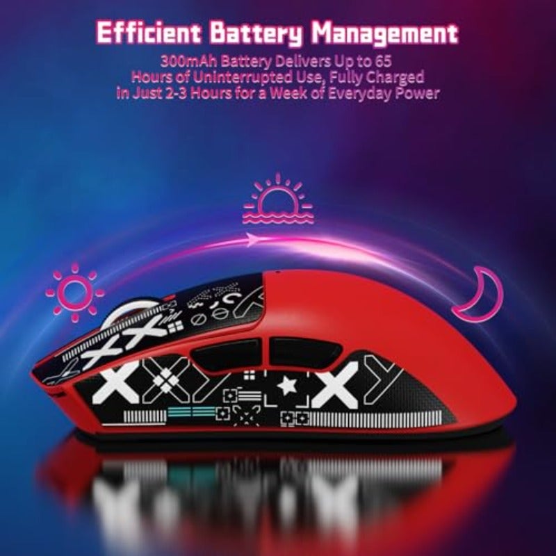 ATTACK SHARK X11SE Wireless Gaming Mouse 63g Superlight With PixArt PAW3311 Sensor 22000 DPI Tri-Mode BT 2.4Ghz Wired 1000Hz Polling rate 300mAh Battery Dual Driver for PC Xbox Mac Red - Image 5