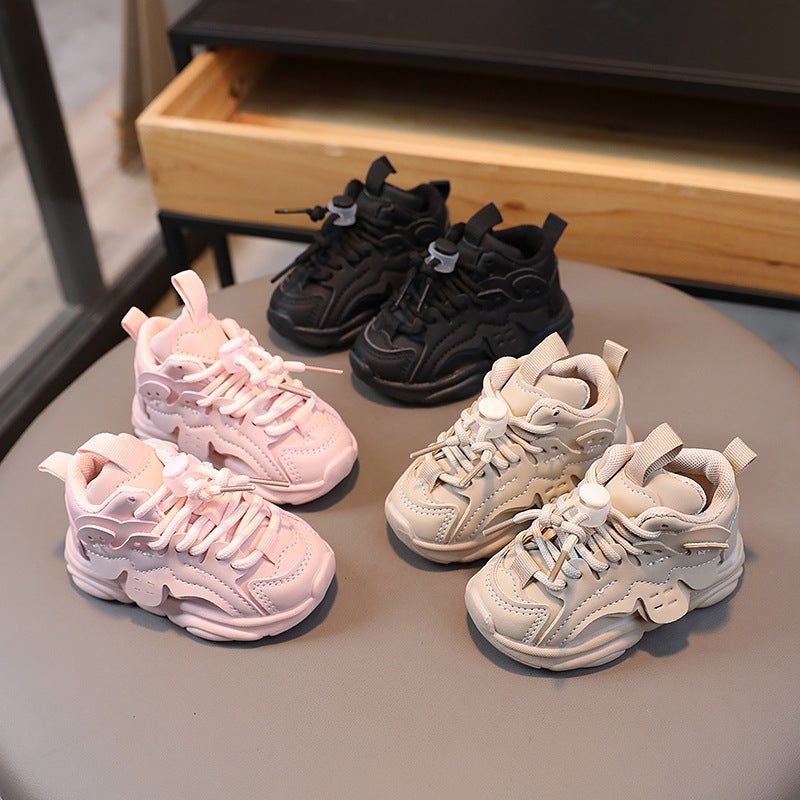 Qi Ta Dropshipping Spring/Autumn Baby Toddler Shoes, Anti-Slip Soft Sole Dad Sneakers, Breathable - Image 4