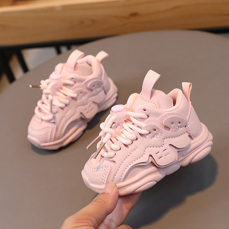 Qi Ta Dropshipping Spring/Autumn Baby Toddler Shoes, Anti-Slip Soft Sole Dad Sneakers, Breathable - Image 3