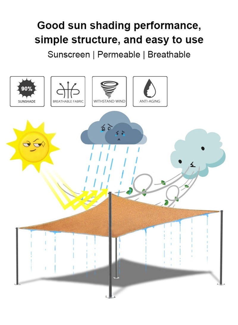 TAPIT 4mx5m Sun Shade Sail, UV Block Rectangle Shade Cloth for Patio Lawn Garden Pool Outdoor Activities, Rainwater Permeable - Image 3